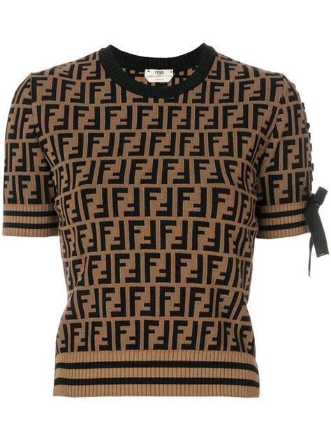 fendi logo short sleeve sweater|vintage fendi sweater.